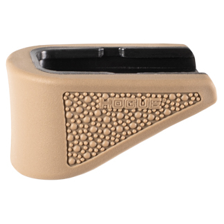 Tan Hogue AR-15 pistol grip with textured grip panel and black top edge.