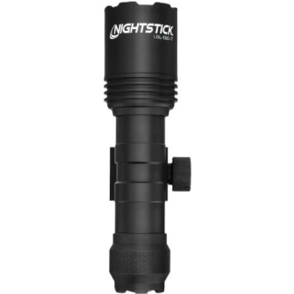 Nightstick LGL-160-T tactical flashlight with mounting bracket, shown in black