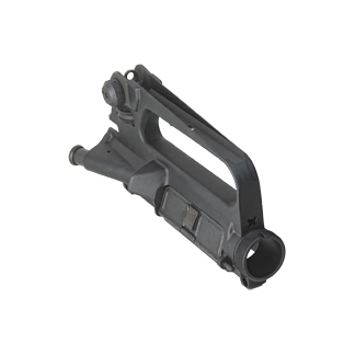 Black rifle accessory mounting bracket with a circular barrel clamp and top rail, used to attach optics or devices to a firearm.