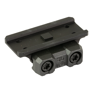 Picatinny-style rail mount clamp with two screws for attaching firearm accessories (sight, optic) to a rail system.