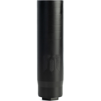 Close-up of a matte black cylindrical flashlight with a textured grip and hexagonal base.