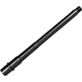 Long black shotgun microphone angled diagonally with a small grille at the front end.