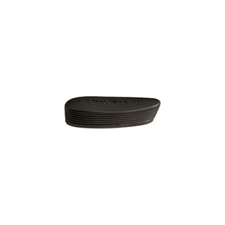 Black curved soundbar-style speaker with horizontal ridges along the sides, placed on a white background.