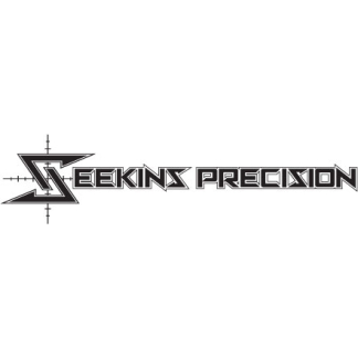 Seekin Precision logo featuring stylized block letters with a crosshair motif on the left.