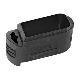 Black plastic bicycle pedal body with a hollow interior and textured grip area on the side.