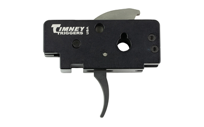 TIMMP5_1 | ATFirearms Black Timney Triggers firearm trigger module with curved trigger and visible branding on a white background