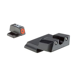 Two black plastic clamps or mounts on a white background, one larger with a ribbed base and an orange-ringed adjustment on the side, and a smaller inset unit showing a similar device.