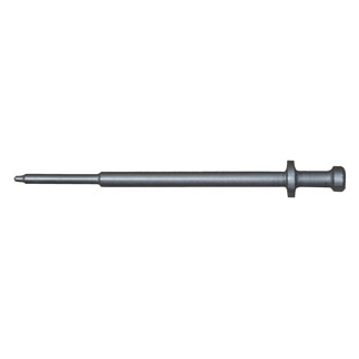 Long metal rod tool with a pointed tip on the left, a thicker midsection, and a rounded knob on the right.
