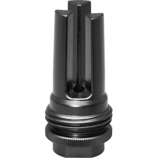 Black metal lathe tool holder with three vertical jaws and a knurled base, centered in the frame