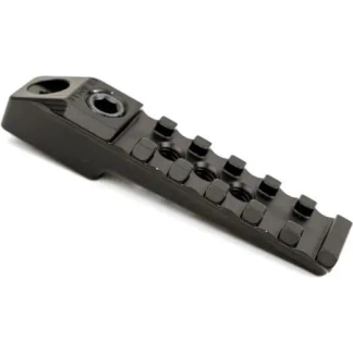 Black LEGO piece with a curved underside and a row of studs along the top, ending in a circular socket at one end