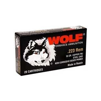 Wolf WPA Military Polyformance Rifle Ammunition .223 Rem 55 gr FMJ 3241 fps - 500/box