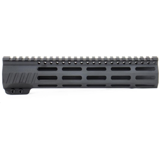 Black firearm handguard with a top Picatinny rail and ventilation slots