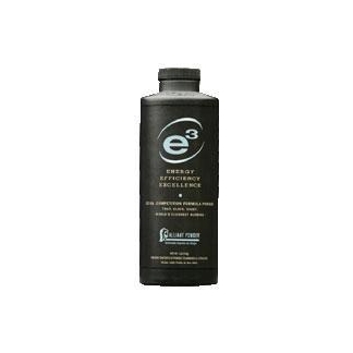 Black bottle with a gray cap, labeled e³ Energy Efficiency Excellence, a product packaging image