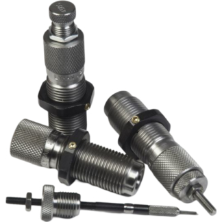 Set of metallic knurled precision tool adapters with threaded bodies and a small probing tip nearby.