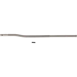 Long metal rod with a gentle bend on the left and a straight section on the right, with a small black plug nearby