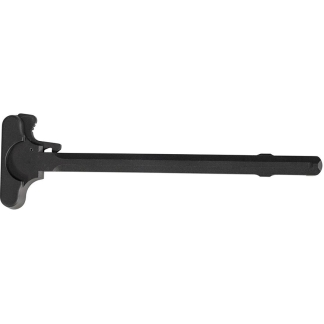 Black metal mounting arm with a long rectangular bar extending to the right from a rounded left base, a hardware lever or latch component.