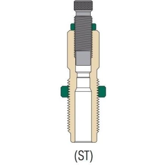 Cross‑section of a stud bolt assembly showing a central threaded rod within a beige housing and side clamps, labeled ST.