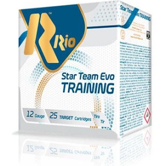 Product box for Rio Star Team Evo Training shotgun ammunition (12 gauge, 25 target cartridges)