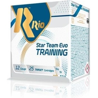 Box of Rio Star Team Evo Training 12-gauge target cartridges, 25 targets included