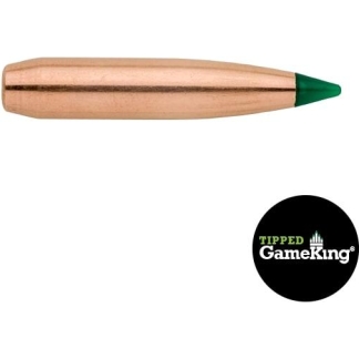 Copper bullet-shaped projectile with a green tip, photographed on white, with a black GameKing logo in the bottom-right corner.
