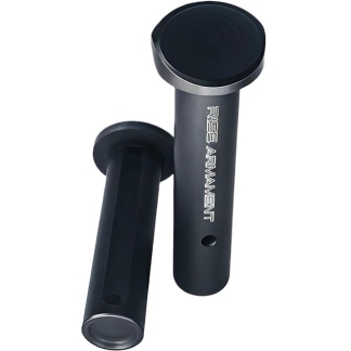 Rise Armament branded black cylindrical tool with a large round cap and silver rim, shown with a second matching piece nearby.