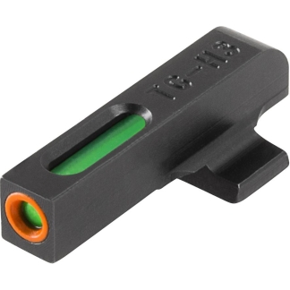 Compact black plastic tool with a green sliding lever and an orange-ringed circular opening.