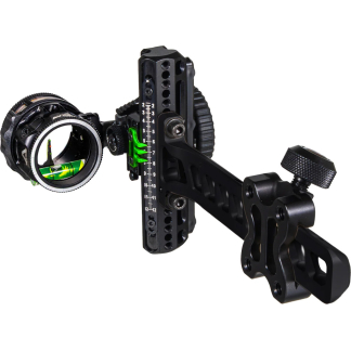 Close-up of a black modular camera rig with an adjustable arm, level gauge, and multiple mounting holes for accessories on a white background