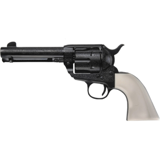 Pietta 1873 GWII The Shootist Revolver 357 Mag. 4.75 in. Laser Engraved Blue Ultra Ivory