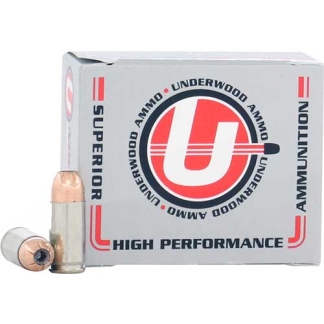Box of Superior Ammunition High Performance with a circular red logo, two copper-jacketed bullets beside the box