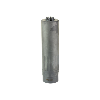 Cylindrical metal battery pack with a ribbed grip and top terminals