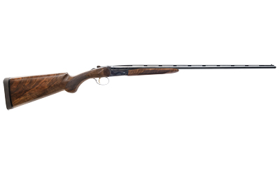 AK214002_1jpg | ATFirearms Profile view of a bolt-action hunting rifle with a wooden stock and long metal barrel against a white background.