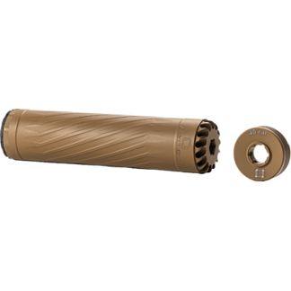 Tan lock-on bicycle handlebar grip with matching end cap, shown from side and end view.