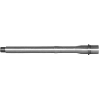 Metal cylindrical rod with a threaded left end and a stepped, wider middle section, laid horizontally in gray.
