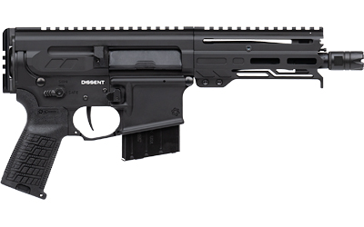 CMMG34A920F-AB_1jpg | ATFirearms Black modern tactical rifle with pistol grip, detachable magazine, and rail system across the handguard (image of a firearm).