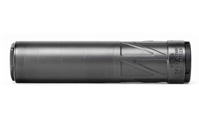 ENEA04_1jpg | ATFirearms Horizontal metal firearm suppressor with knurled grip and threading at the end