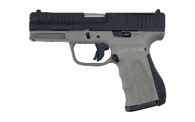 FMKG39TG_1jpg | ATFirearms Profile view of a semi-automatic pistol with a tan grip and black slide.