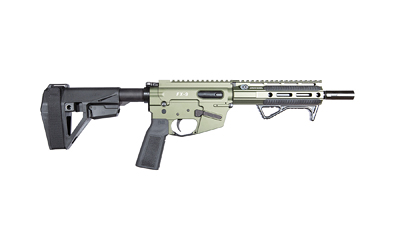 FRDFX9P8E-ODG_1jpg | ATFirearms Assault rifle with olive-green receiver, black adjustable stock, pistol grip, and rail system along the top rail.