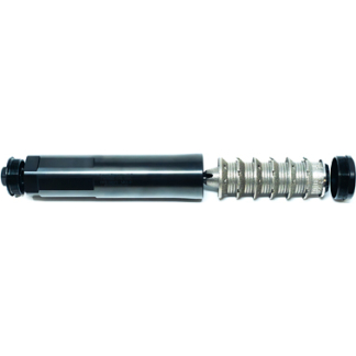 Metal tool extension: black plastic handle on one end, silver knurled threaded shaft on the other—likely a screwdriver or drill bit extension/adapter.