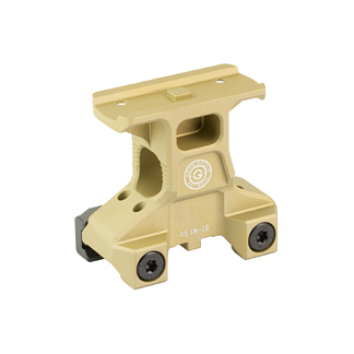 Tan 45-degree offset Picatinny rail mount for firearm optics or accessories