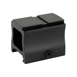 Black firearm accessory mount with a top rail and clamp for attaching optics or accessories