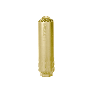 Gold-colored titanium-coated drill bit standing upright on a white background, fluted tip visible at the top.