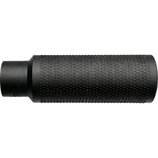 Black cylindrical microphone grip with a textured knurled surface.