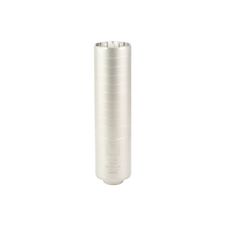 White cylindrical filter cartridge with a ribbed exterior, standing upright