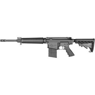 AR-15 style rifle with collapsible stock, handguard, and detachable magazine