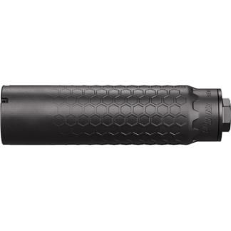 Black lock-on bicycle grip with a hex honeycomb texture and locking end cap.