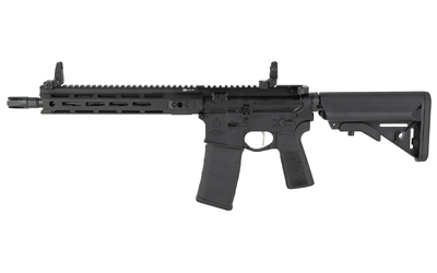 SPSTV9115556B-V2-B5_1jpg | ATFirearms AR-style tactical rifle with a long handguard, front and rear sights, and a collapsible stock