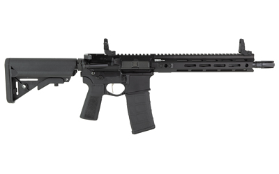 SPSTV9115556B-V2-B5_2jpg | ATFirearms Black AR-style semi-automatic rifle with adjustable stock and top-mounted rails against a white background