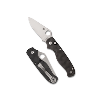 SPYDERCO BUTTONUP CF PE 3.27" BK/SLV