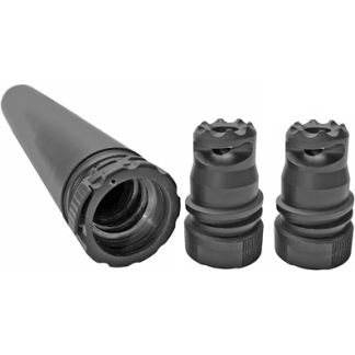 Collapsible trekking pole with three interchangeable tips: a threaded cone tip and two screw-on rubber tips.