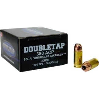 Double Tap Controlled Expansion Handgun Ammunition 380 ACP 95gr JHP 1000 fps 20/ct